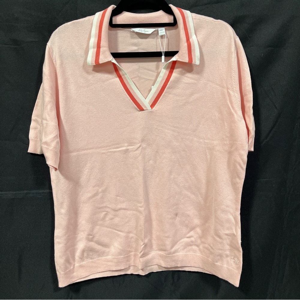 NWT Lady Hagen Salmon V Neck Golf Polo